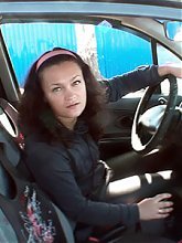 Shameless mature ex girlfriend Mila Max and her boyfriend engage in intense fucking inside the car